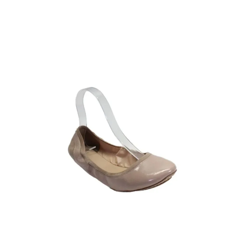 Cole Haan Grand.OS Womens Patent Leather Slide On Ballet Flats Beige Size 6.5 B